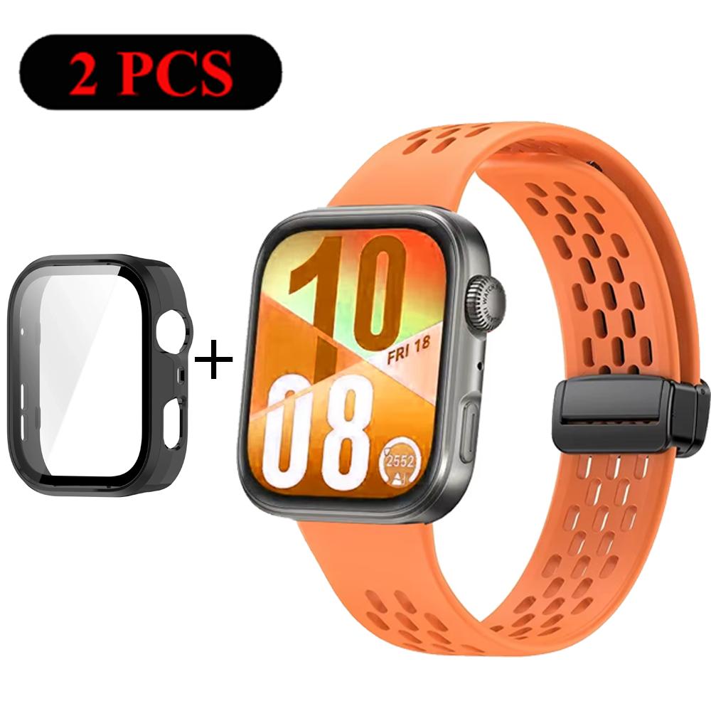 Armband+Hülle Silikonband für Huawei Watch Fit 4 Pro Fit 4 Bequemes Armband für Huawei Watch Fit 3 Atmungsaktives PC-Gehäuse