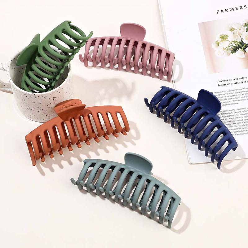 13CM Korean Solid Color Large Hair Claw Elegant Acrylic Ponytail Clip Hairpins Barrette Crab for Women Girls Hair Accessories