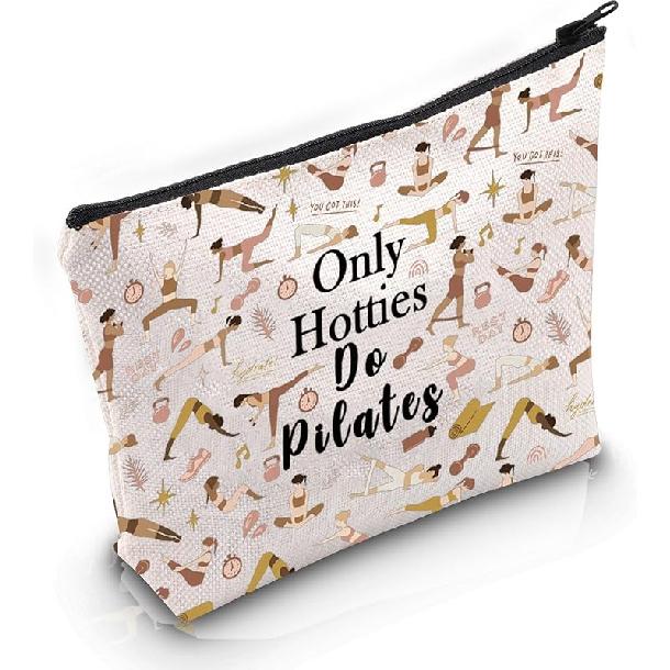 VAMSII Подарок для благодарности учителю пилатеса Только красотки занимаются пилатесом Косметичка для макияжа Инструктор по пилатесу Косметичка Мерч для пилатеса (Только красотки занимаются пилатесом M) Only Hotties Do Pilates M