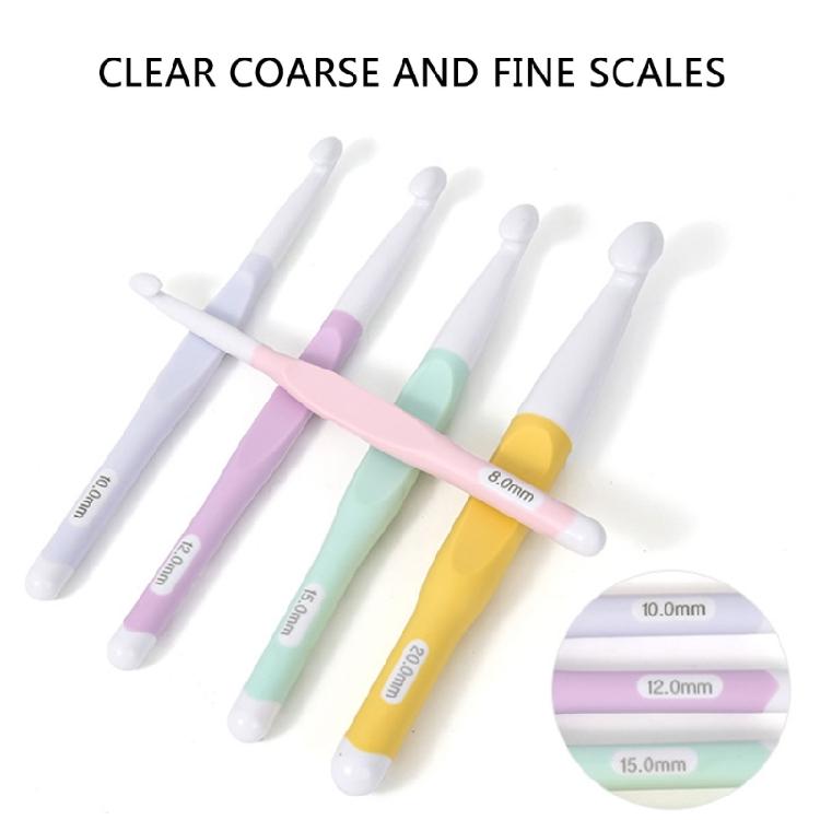 5 Pieces 8/10/12/15/20mm Crochet Hook Set Colourful Knitting Needle Ergonomical Crochet Needle Crochet Accessories