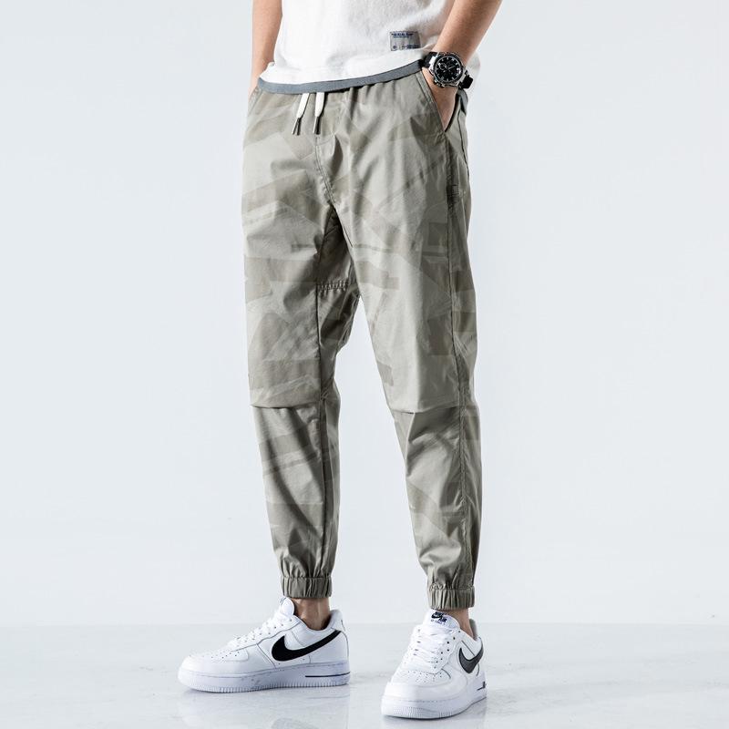 

Модные повседневные брюки для мужской рабочей одежды, леггинсы, модные тонкие повседневные брюки на открытом воздухе, брюки на шнурках с высокой эластичностью