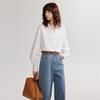 ELLE French Hollow Embroidery Design Casual Loose Elegant Top Simple Versatile Long Sleeve Shirt Women tops EM49057