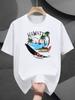 "Hawaii" Graphic Print Short Sleeve T-shirt - 200g