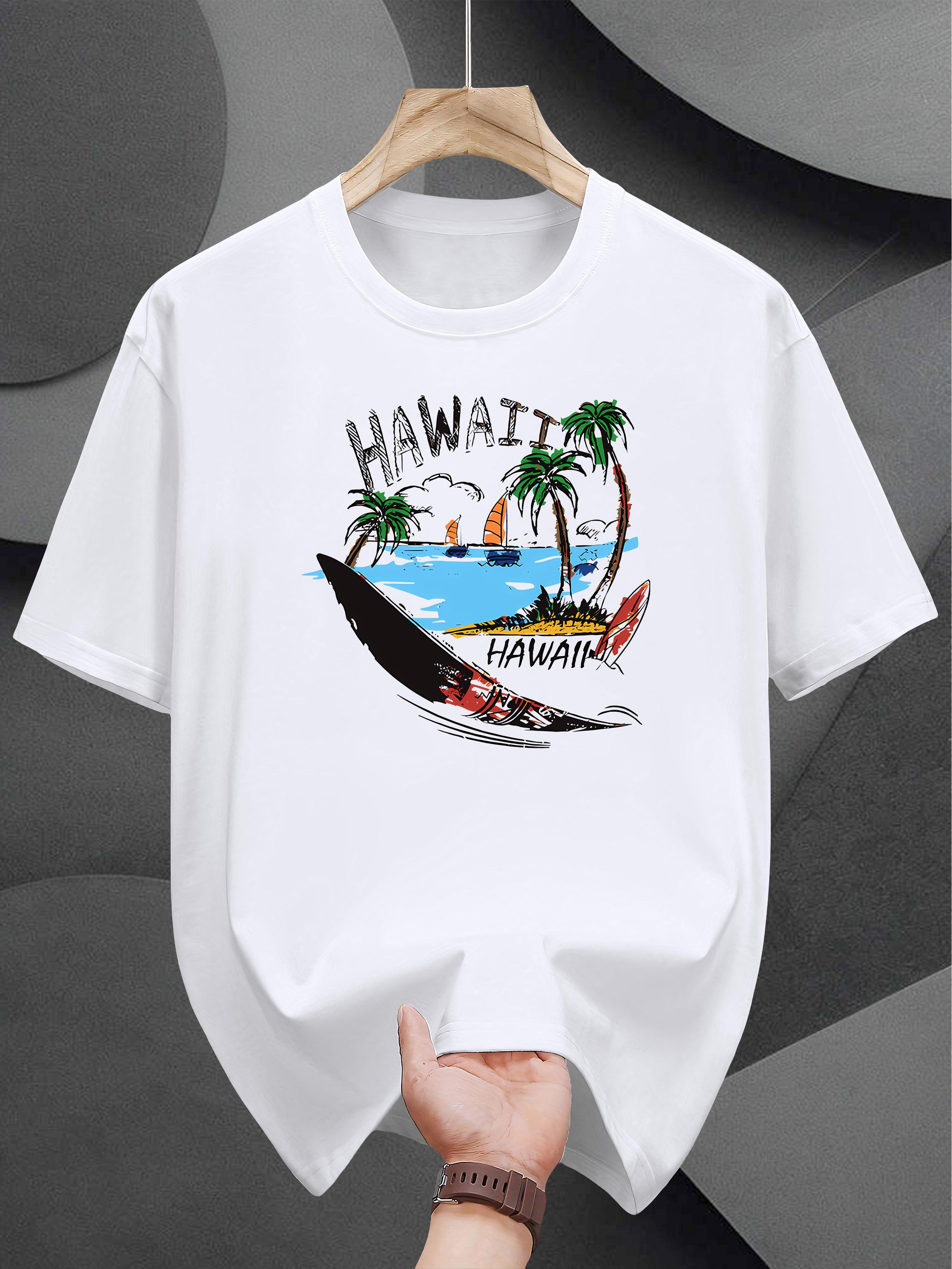 Hawaii Graphic Print Short Sleeve T-shirt - 200g XXXL