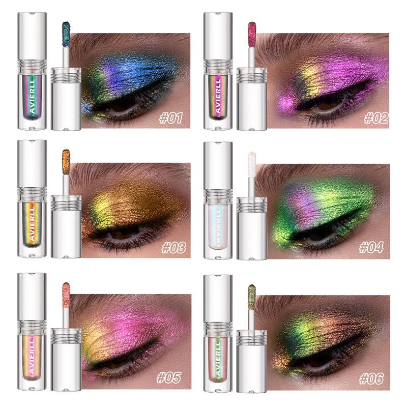 Cross-Border 6-Color Shimmer Liquid Eyeshadow Stick - Optical Color-Changing, Metallic Gradient, Diamond Glitter Finish