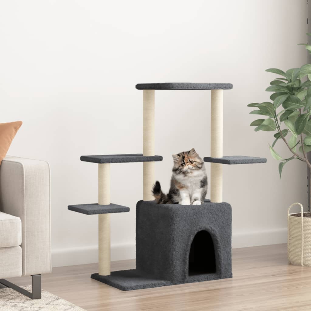 Scratching Post with Sisal Scratching Posts Dark Grey 97.5 cm