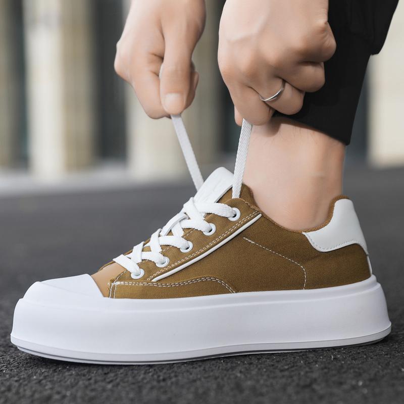 Koreanische Herrenschuhe Frühjahr 2026 Neue atmungsaktive Canvas-Schuhe Trend Vielseitig Hässlich Lustig Niedlich Dicker Sohle Lässige Board-Schuhe