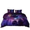 Wolf Sternenhimmel Wald Bedrucktes Bettbezug-Set Bettwäsche-Set für Schlafzimmer Dreiteiliges Set
