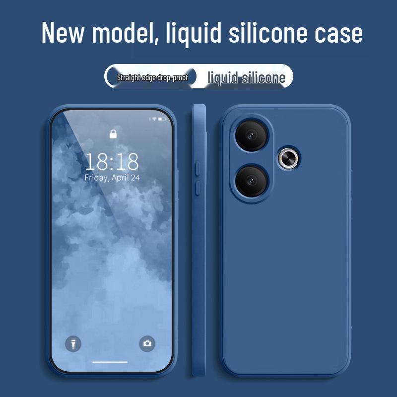 Redmi Turbo3 Silikonový kryt na telefon s rovnými hranami - Ochranný kryt z tekutého silikonu