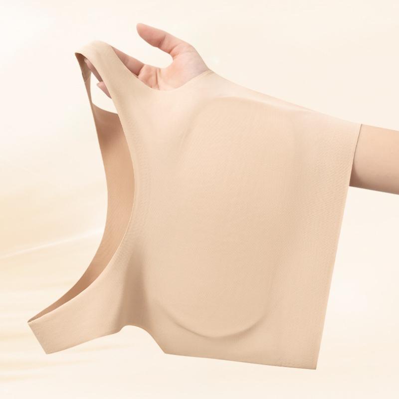 Wireless Thin Sports Bra Women's Invisible Comfortable Breathable Underwear Shockproof Back Beautifying Large Size Vest
