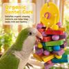 Chewable Material Parrot Swing Toy Wooden Blocks Tearing Toy Hanging Wooden Toy  For Small Birds