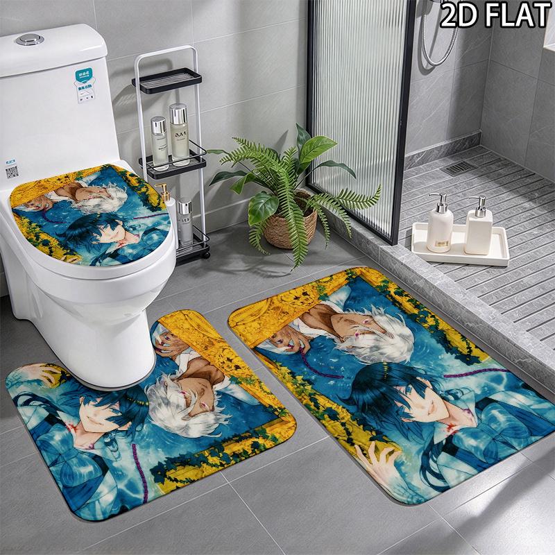 3Pcs Flannel Toilet Mat Set MTSJTvanitas'S Journal Bathroom Rug Bath Carpet Non Slip Home Decor