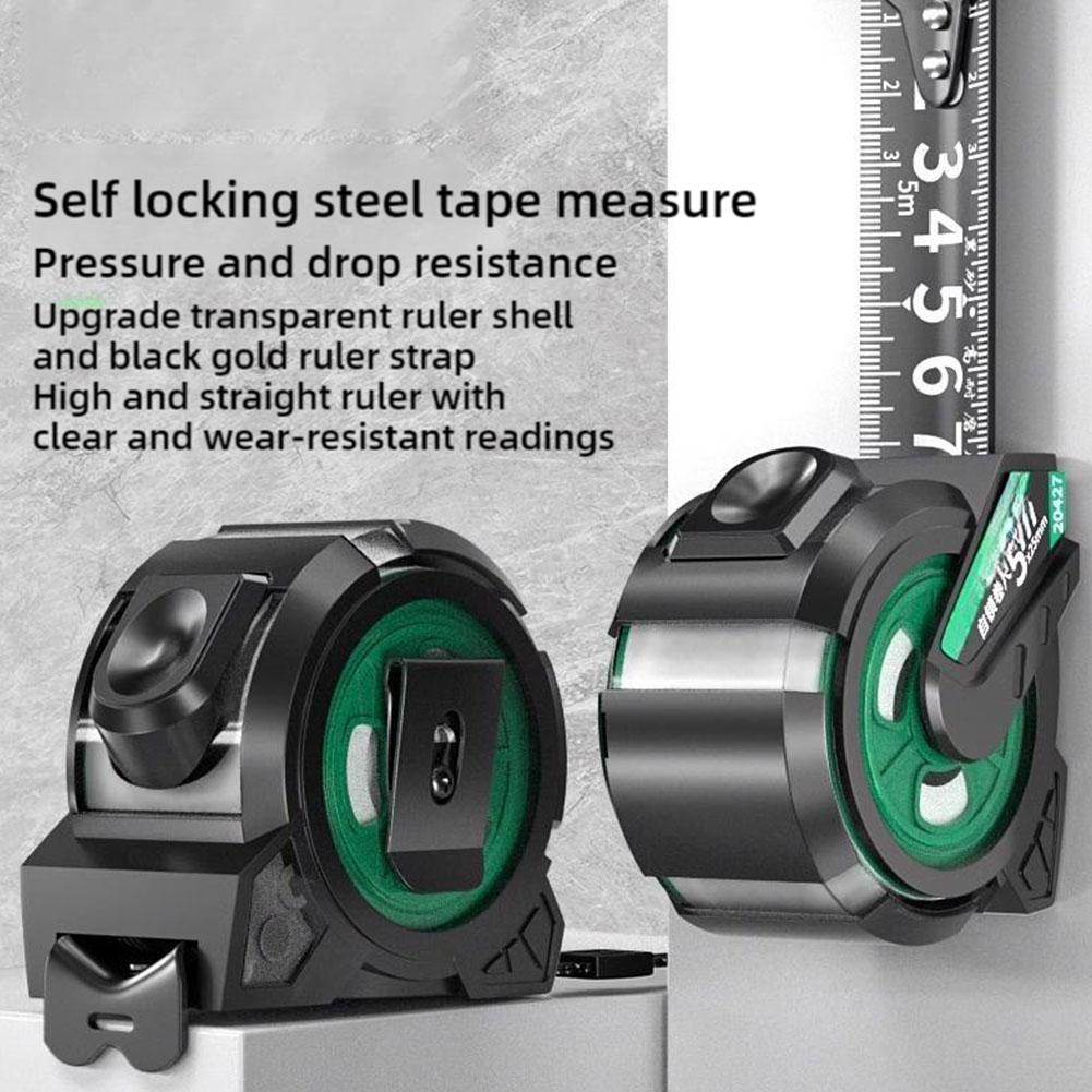 Woodworking Tape Measure with Adhesive Self-locking Tool Tape Measure Rust ABS Tool Measuring Measuring Proof Household Q2M4