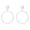 Alloy Stylish Womens Hoop Earrings Modern Geometric Shape Accessory Statement