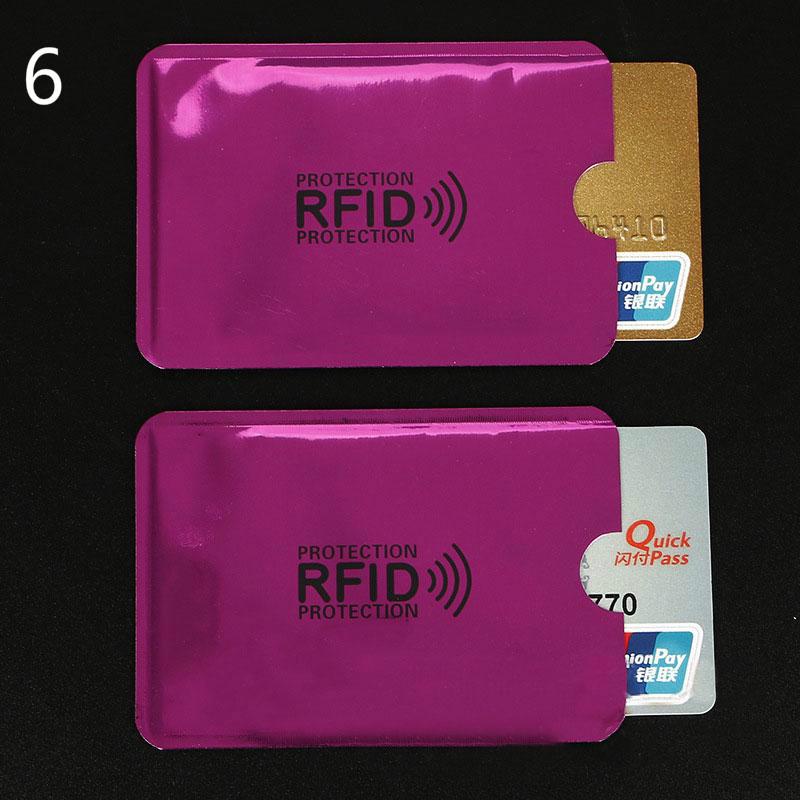 

5PCS RFID-блокуючий чохол, захисний чохол для кредитної картки, чохол-тримач для банківської візитної картки, NFC, протиугінна кришка-щітка фіолетовий