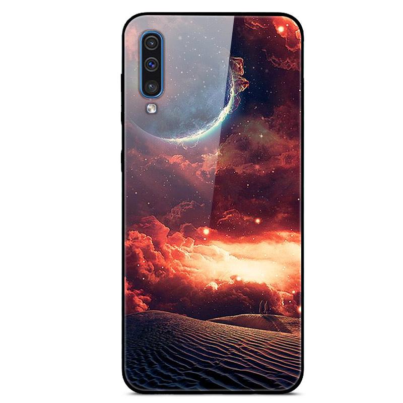 For Samsung A50 Case A51 Tempered Glass Planet Space Cover Glass Back Case for Samsung Galaxy A50S A51 A50 A 50 Fundas Coque