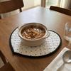 Decorative Mat Polka Dot Heart-shaped Bowl Pad Romantic Placemats Quilted Mat Washable Insulating Mat Table Setting