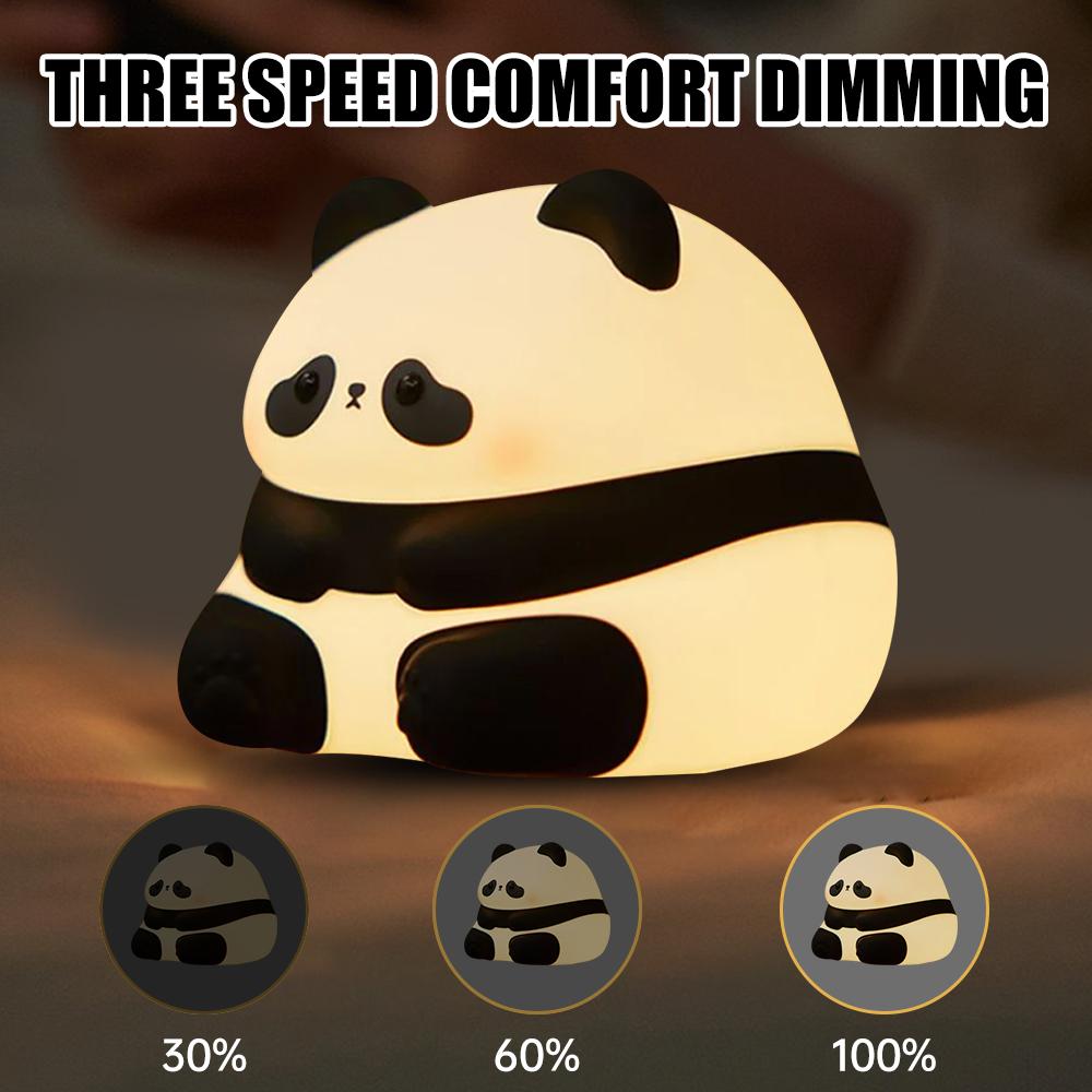 LED Night Light Cute Panda Cartoon Animals Silicone Lamp USB Rechargeable Timing Sleeping Lamp Bedroom Decoration for Children