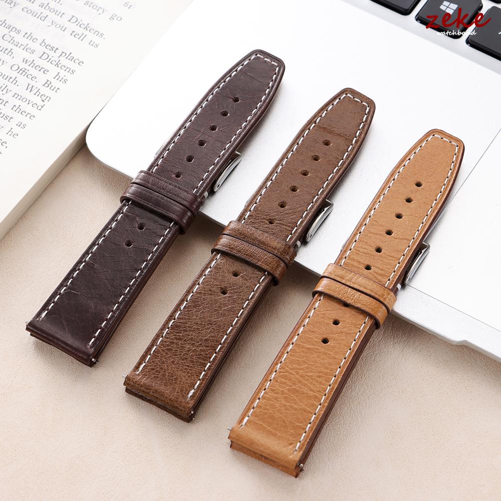 20mm 22mm Calfskin Genuine Leather Watchbands Quick Release Watch Band for Seiko for Omega Belt Vintage Brown Smartwatch Strap