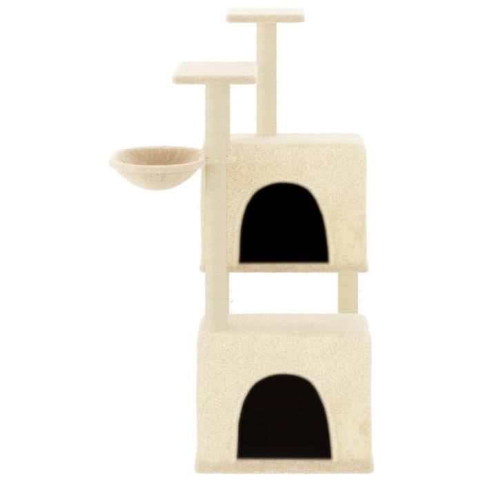 VidaXL Arbre à chat avec griffoirs en sisal crème 122 cm 172052