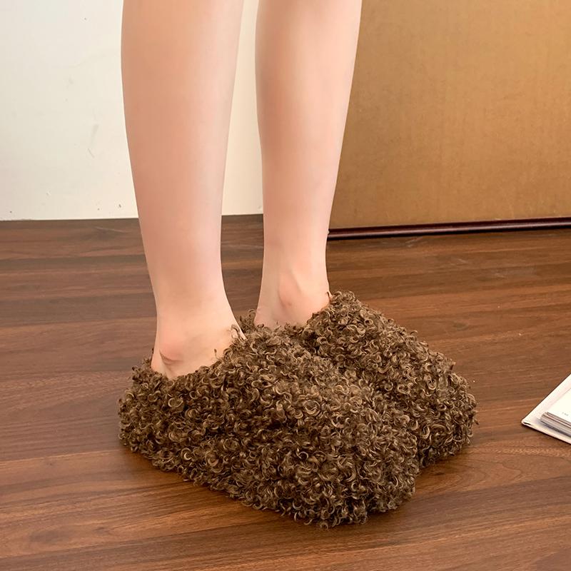 Flanelové ploché boty na středním podpatku s moderními pantoflemi jaro/podzim nazouvací dámské boty ve výprodeji 2025 značkové jednobarevné mělké dámské pantofle