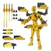 3D Printed Action Figure with Accessories Articulated Dummy Figurine with Movable Joints Desktop Decor Assembly Completed Action Figure Gift