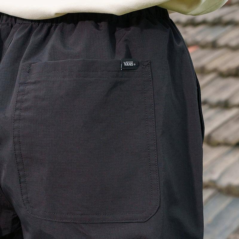 Vans Solid Color Outdoor Elastic Cuff Casual Pants Women bottoms Black VN000HGRBLK