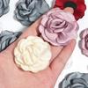 3pcs 5cm Satin Burned Edge Camellia Fabric Artificial Flower For Wedding Party DIY Crafts Clothing Headwear Decor Accessories