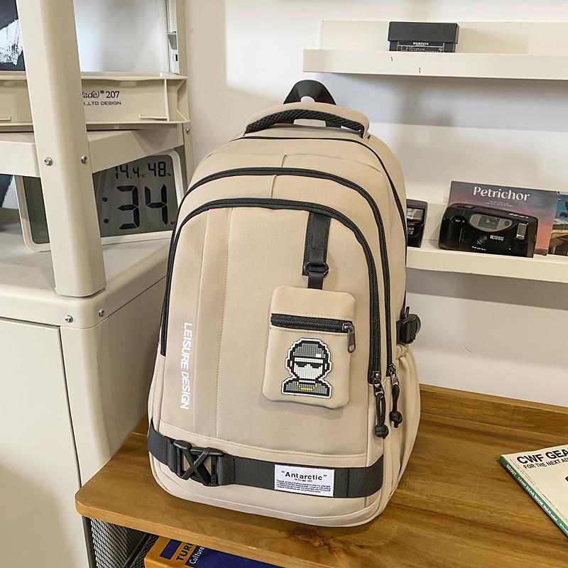 Junior High School Student Schoolbag Men's Large Capacity Lightweight and Durable Backpack with Coin Purse