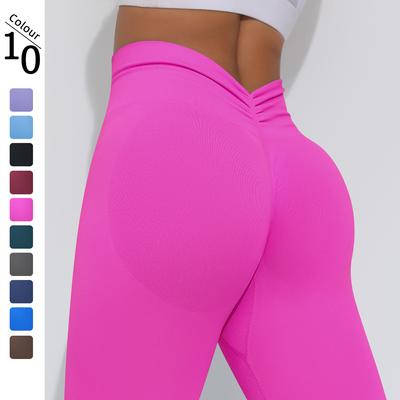 Yoga Bubble Butt Leggings Seamless Sports Pants Women Gym Elastic Knit High Waist Fitness Tights