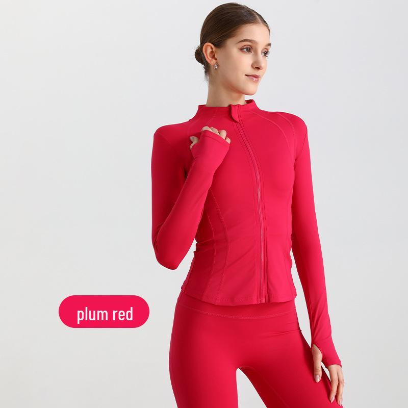 Women's Slim Fit Quick-Dry Zip-Up Yoga Top - Long Sleeve & Bare Feel