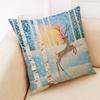 Creative Winter Animal Linen Pillowcase Cartoon Animal Pattern Car Cushion Cover Living Room Sofa Decoration