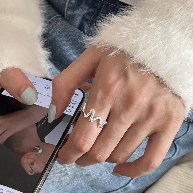 And Distinctive Fashionforward Geometric Heart Ring For Women Adjustable Copper Accessory