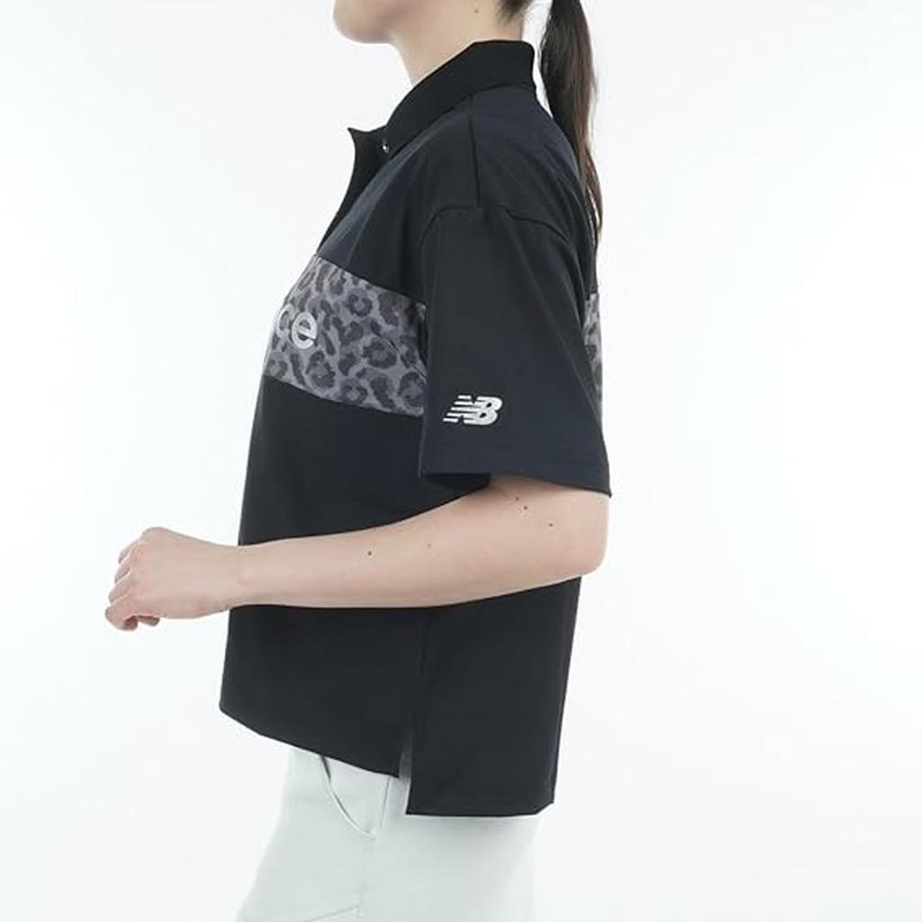 New Balance Short Sleeve Big Polo Shirt Quick Cool to the Size 1 Women's (Moisture Wicking, Drying, Touch) / 012-5160503 010_Black, [M]