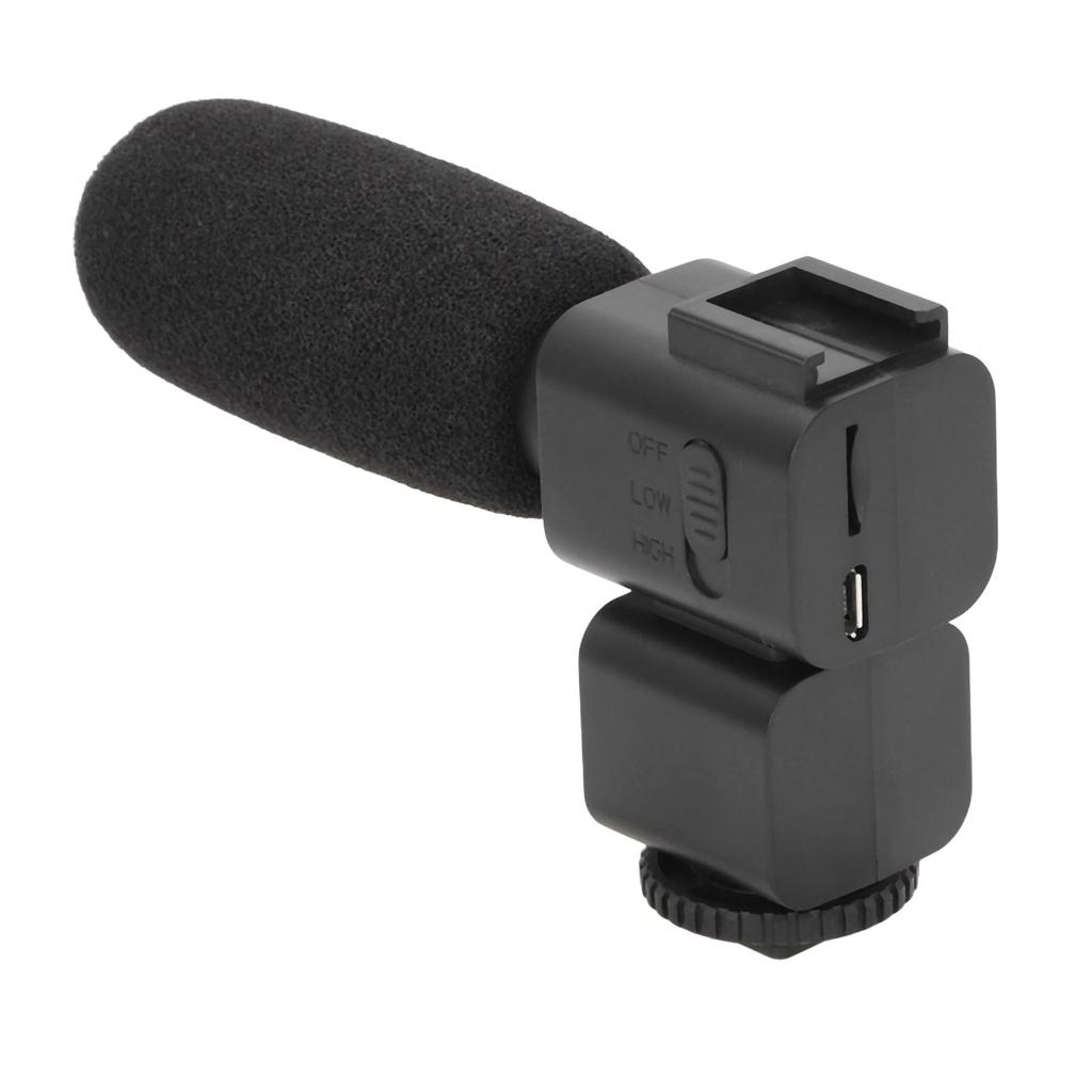Video Recording Microphone Wide Range Frequency Shock Absorbing Stereo Interview Microphone for Camera