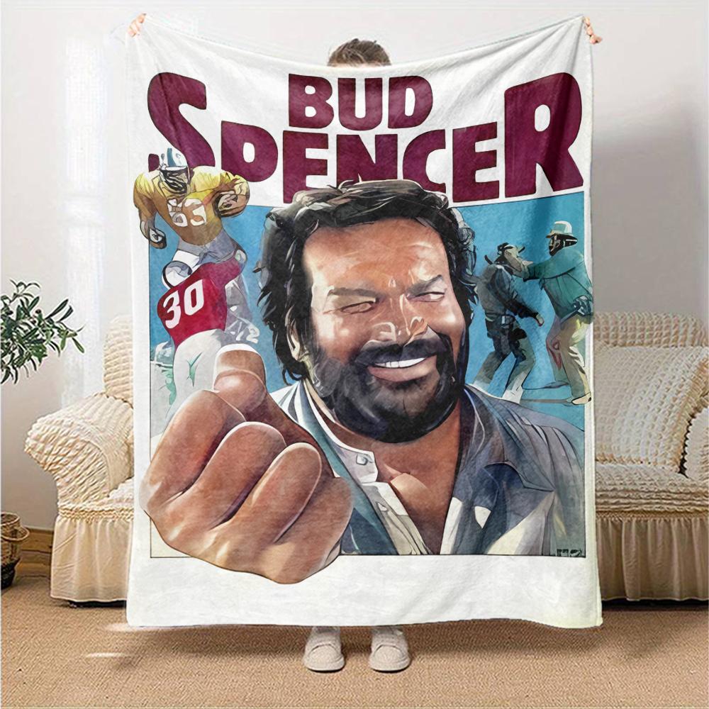 1pc Blanket - Terence Hill and Bud Spencer Print Design,Lightweight Blanket for Sofa,Bed- Soft &Warm,Gift for All Seasons