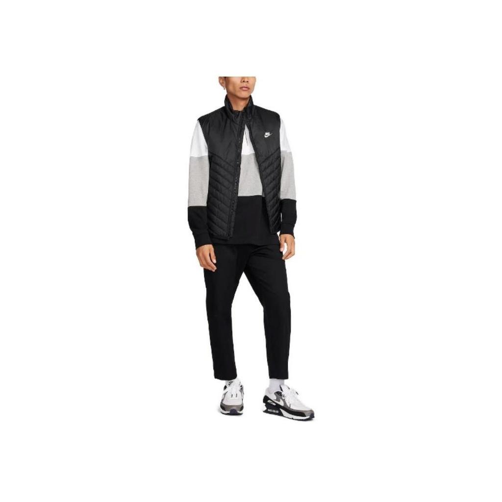 Nike Solid Color Stand Collar Zipper Sleeveless Vest Men Vests Black FB8202-011