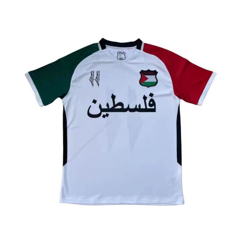 Palestino 2024-2025 Home Away Soccer Jersey Mens Short Sleeve Football Kit Cotton Blend Performance Sportswear