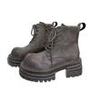 [Fanfna] Retro Polished and Old Martin Boots Women's 2025 Autumn New Versatile Lace-up Short Boots Locomotive Boots