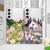 Pink House Holiday Home Grange Scenery Phone Case for Vivo 50 Lite V30 V27 V25 V23 Pro Y36 Y29 Y76 Y75 Y100 Y04 4G 5G Soft Cover