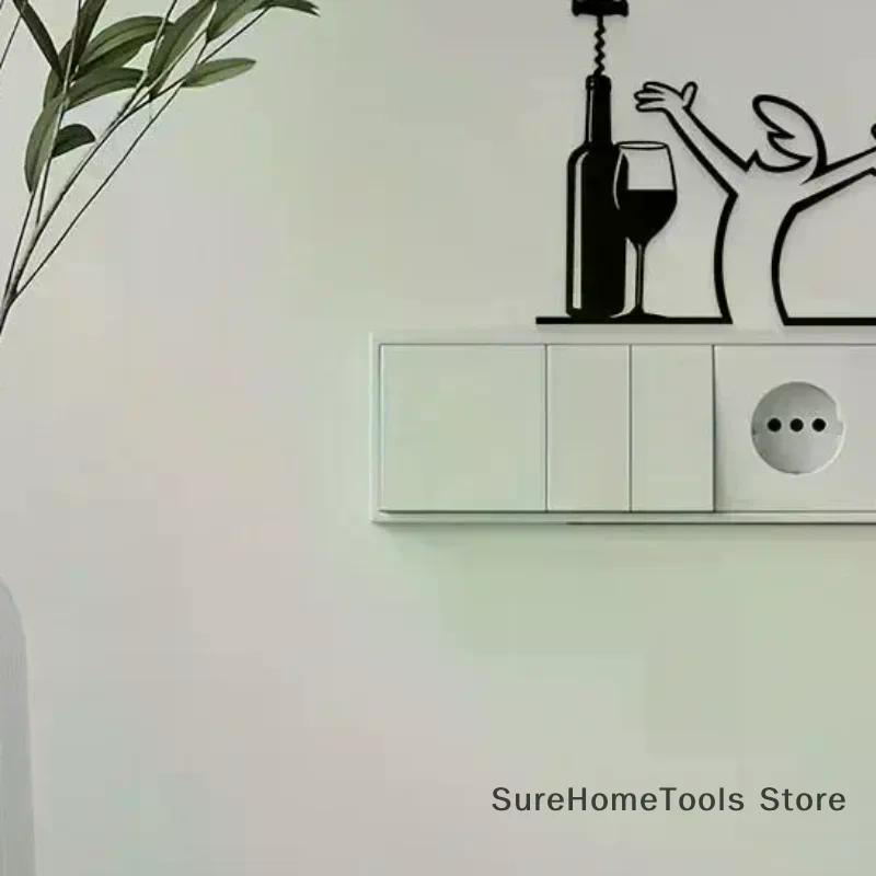 Line Figure Modern Metal Poster For Living Room Bedroom Switch Sticker Easy Hang Installation