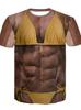 Men Funny Chest Hair Muscle 3D Print T-shirt Summer Short Sleeve Casual Harajuku Streetwear Tee