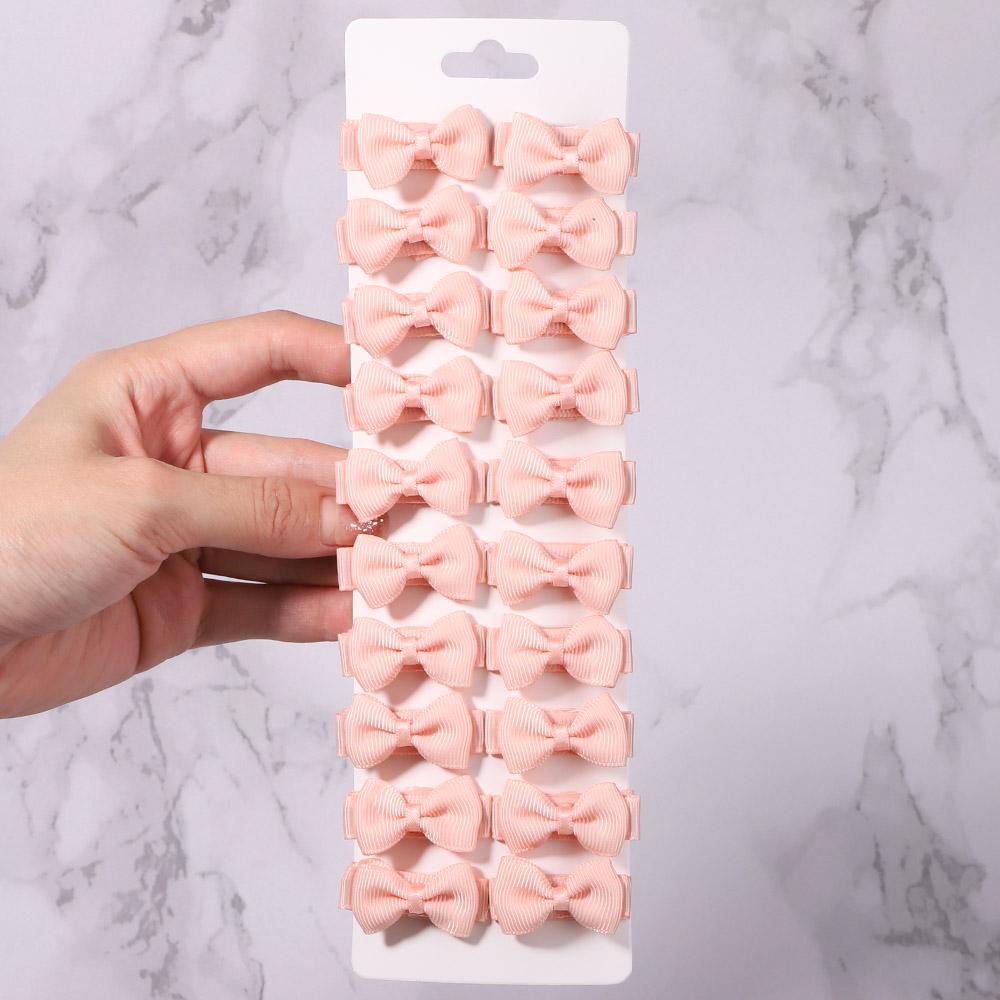 

20 шт./набор 1,4 Мини-бантики Заколки для волос для маленьких девочек Детей Однотонные бантики Заколки-невидимки Ручная работа Головные уборы Аксессуары для волос