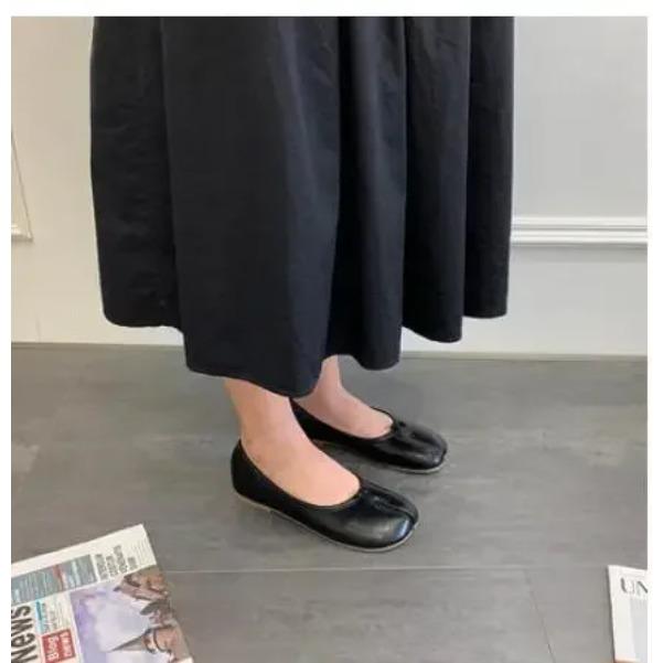 Split Toe Candy Flats Ballet Shoes Woman Slip on Loafers Soft Bottom Moccasins Bow-tie Ballerina Single Tabi Ninja Women Shoes