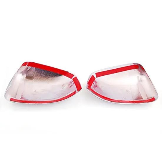 Chrome Top Half Door Side Mirror Cover 2PCS for Left and Right Sides For 2011-2016 Dodge Durango & Jeep Grand Cherokee