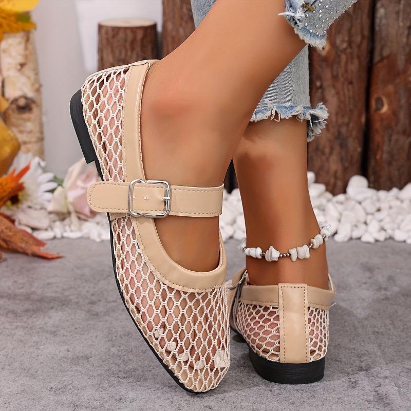 Dames Sexy Komfortable Geometriske Nettsandaler Romersk Stil Ankelstropp