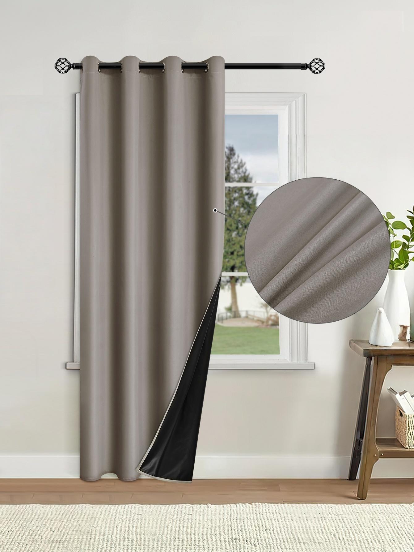 

1pc 132cmX160cm/213cm/241cm/274cm Blackout Curtains with Grommet Top , Curtains for Kitchen, Home Decor, Room Decoration 132cmX160cm хакі