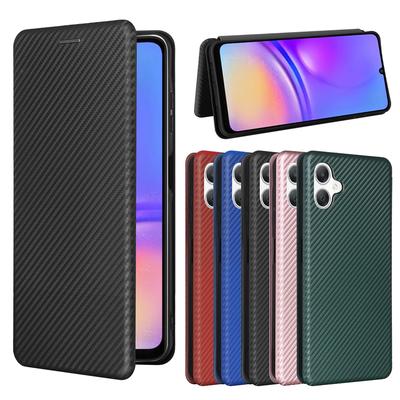 Pentru Samsung Galaxy A06 Husă Slot Card Fibră de Carbon Magnetic Piele Husă de Piele Pentru Galaxy A06 Husă de Telefon Rezistentă la Șocuri