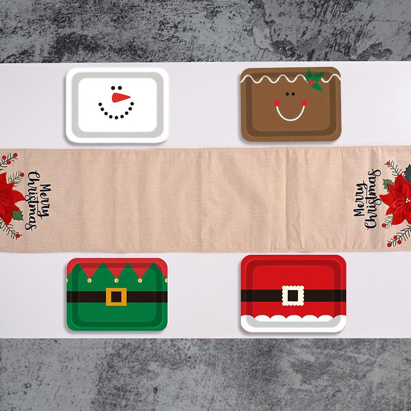 Christmas Paper Plates Christmas Decorations Christmas Tableware Christmas Dinner Christmas Cartoon Pattern Cute 52/13PCS