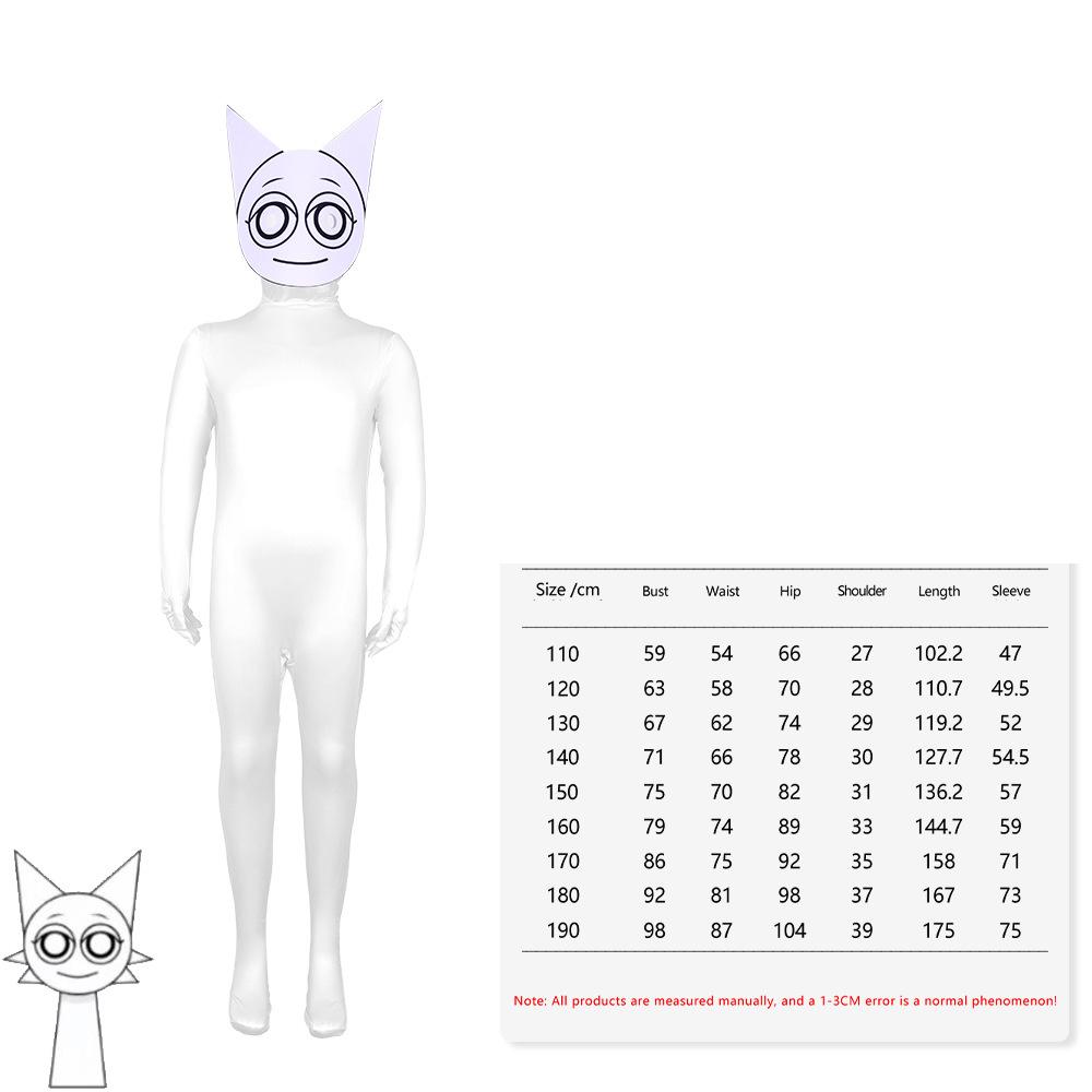Sprunki Cosplay Costume Adult Kids Monster Horror Game Jumpsuit Bodysuit Carnival Party Role Play Child Girl Clothes